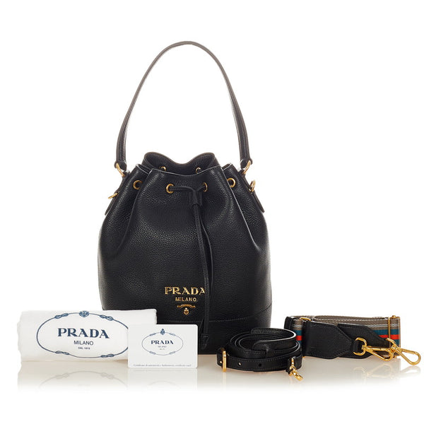 プラダ ハンドバッグ ショルダーバッグ 2WAY 1BE018 ブラック レザー レディース PRADA 【中古】