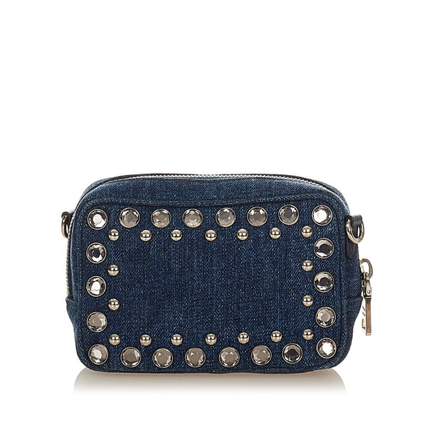 プラダ ショルダーバッグ ネイビー デニム レディース PRADA 【中古】