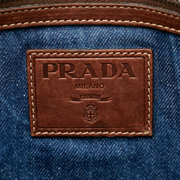 プラダ カナパ VA0904 ブルー デニム トートバッグ レディース PRADA 【中古】