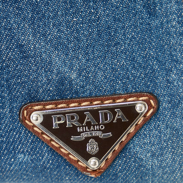 プラダ カナパ VA0904 ブルー デニム トートバッグ レディース PRADA 【中古】