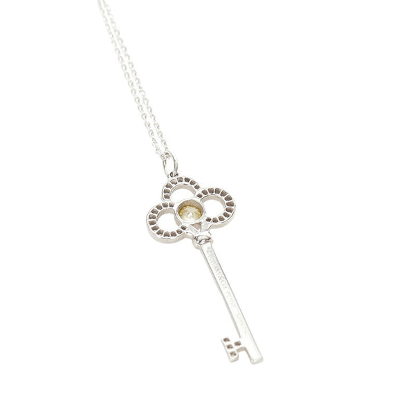 ティファニー K18WG ホワイトゴールド Pt950 プラチナ クラウンキー ネックレス レディース TIFFANY&Co. 【中古】