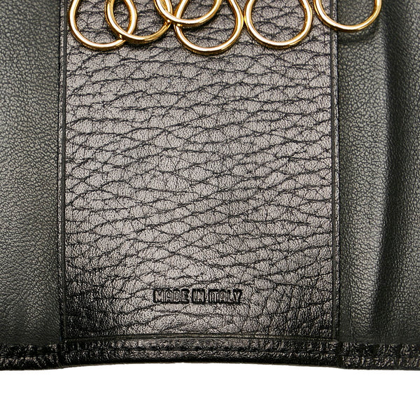ヴェルサーチェ メデューサ ロゴ ブラック レザー キーケース メンズ VERSACE 【中古】