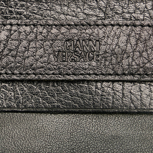 ヴェルサーチェ メデューサ ロゴ ブラック レザー キーケース メンズ VERSACE 【中古】