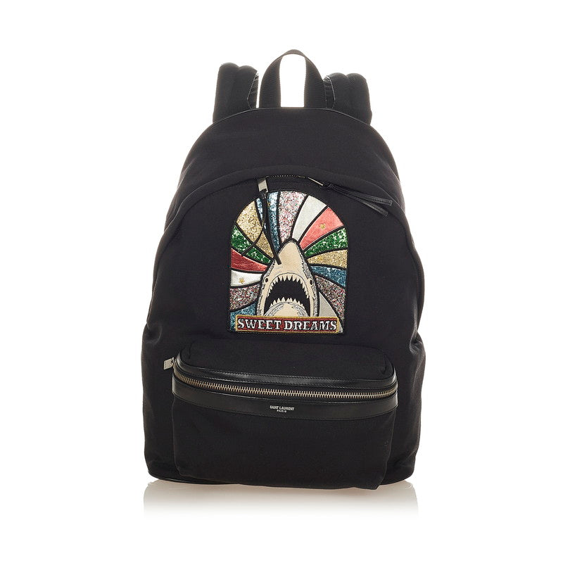 サンローラン パリ シャーク PLB437087 0916 ブラック レザー リュック バックパック メンズ SAINT LAURENT 【中古】