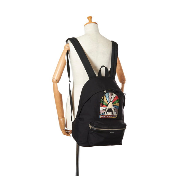 サンローラン パリ シャーク PLB437087 0916 ブラック レザー リュック バックパック メンズ SAINT LAURENT 【中古】