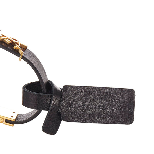 サンローラン ブラック レザー バングル レディース SAINT LAURENT 【中古】