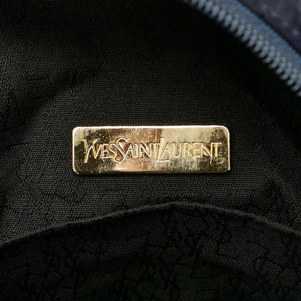 サンローラン YSLロゴ ワンハンドル ハンドバッグ ネイビー ナイロン レディース SAINT LAURENT 【中古】