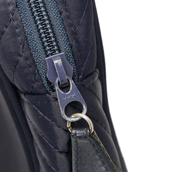 サンローラン YSLロゴ ワンハンドル ハンドバッグ ネイビー ナイロン レディース SAINT LAURENT 【中古】