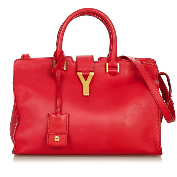 サンローラン レッド レザー ハンドバッグ ショルダーバッグ 2WAY レディース SAINT LAURENT 【中古】