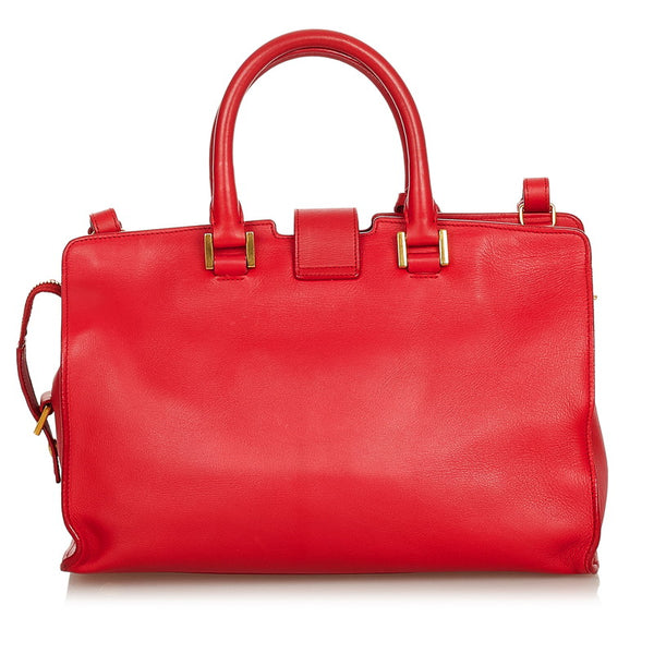 サンローラン レッド レザー ハンドバッグ ショルダーバッグ 2WAY レディース SAINT LAURENT 【中古】