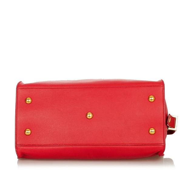 サンローラン レッド レザー ハンドバッグ ショルダーバッグ 2WAY レディース SAINT LAURENT 【中古】