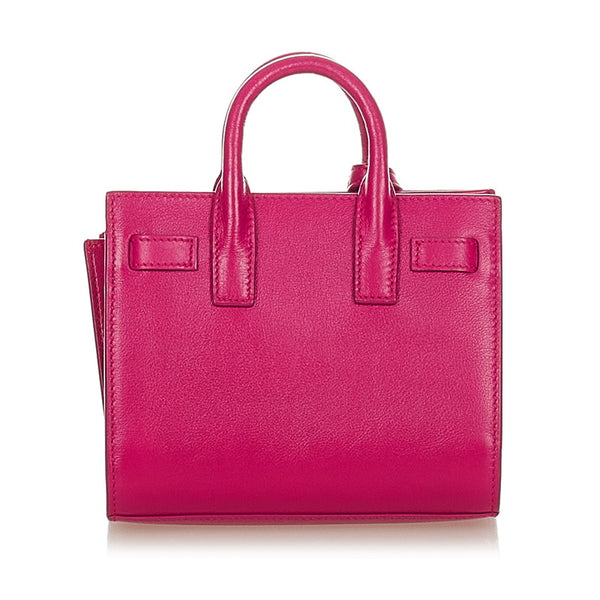 サンローラン サックドジュール ナノ 340778 ピンク レザー ハンドバッグ ショルダーバッグ２WAY レディース SAINT LAURENT 【中古】