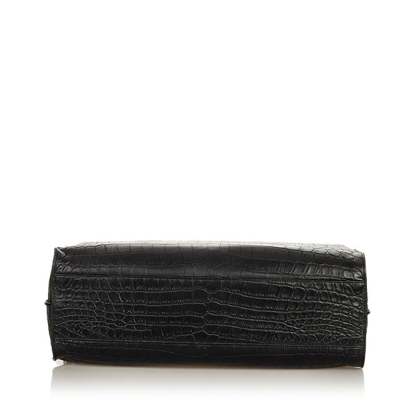 サンローラン サックドジュール ブラック クロコダイル レザー トートバッグ ショルダーバッグ 2WAY レディース SAINT LAURENT 【中古】