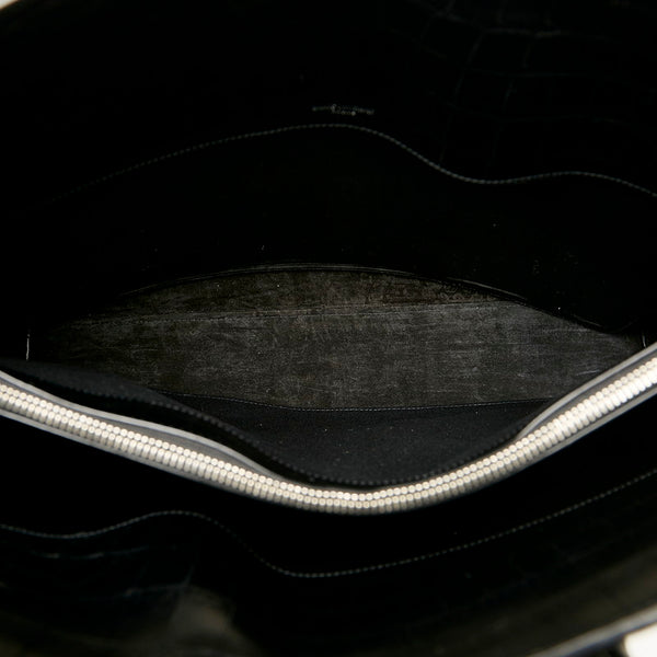 サンローラン サックドジュール ブラック クロコダイル レザー トートバッグ ショルダーバッグ 2WAY レディース SAINT LAURENT 【中古】