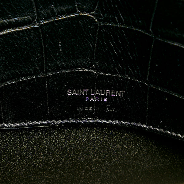 サンローラン サックドジュール ブラック クロコダイル レザー トートバッグ ショルダーバッグ 2WAY レディース SAINT LAURENT 【中古】