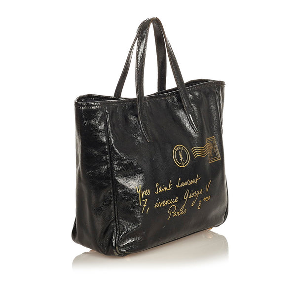 イヴ サンローラン Yメール 188651 002122 ブラック パテントレザー レザー トートバッグ レディース YVES SAINT LAURENT 【中古】