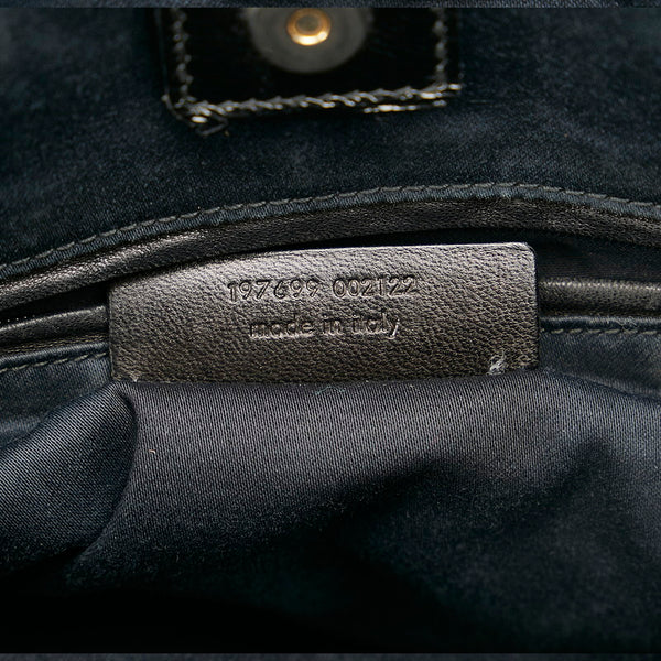 イヴ サンローラン Yメール 188651 002122 ブラック パテントレザー レザー トートバッグ レディース YVES SAINT LAURENT 【中古】