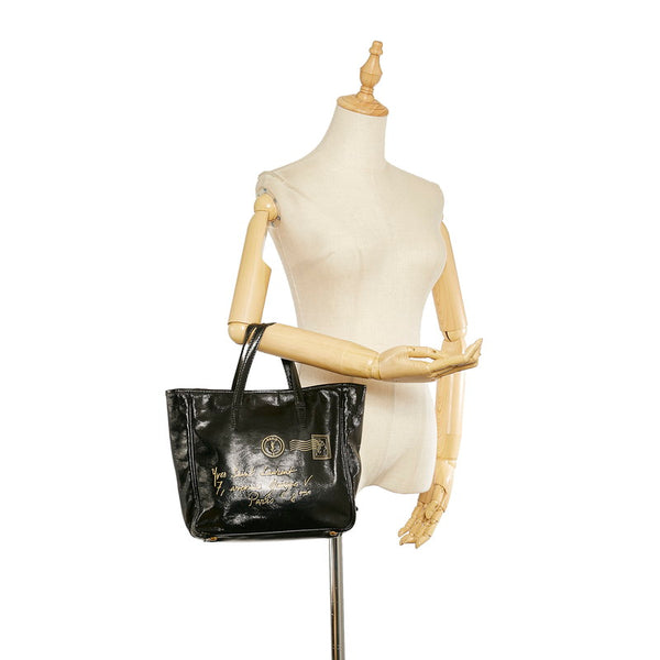 イヴ サンローラン Yメール 188651 002122 ブラック パテントレザー レザー トートバッグ レディース YVES SAINT LAURENT 【中古】