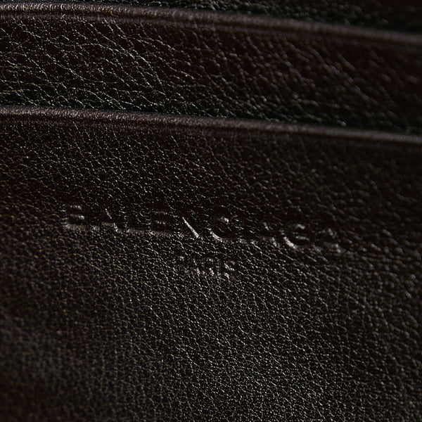 バレンシアガ トライアングル クラッチバッグ 476976 ブラック レザー レディース BALENCIAGA 【中古】