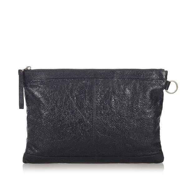バレンシアガ 273022 ブラック レザー クラッチバッグ メンズ BALENCIAGA 【中古】