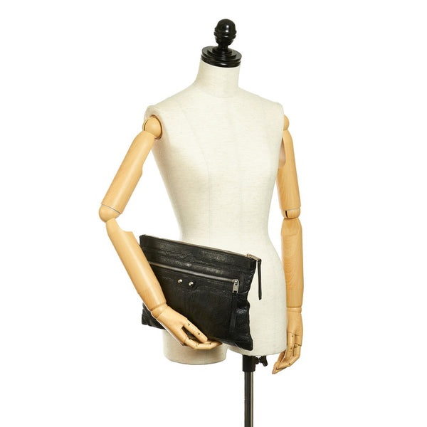 バレンシアガ 273022 ブラック レザー クラッチバッグ メンズ BALENCIAGA 【中古】