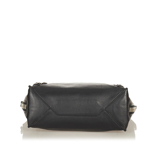 バレンシアガ ミニペーパー ハンドバッグ ショルダーバッグ 2WAY 305572 ブラック レザー レディース BALENCIAGA 【中古】