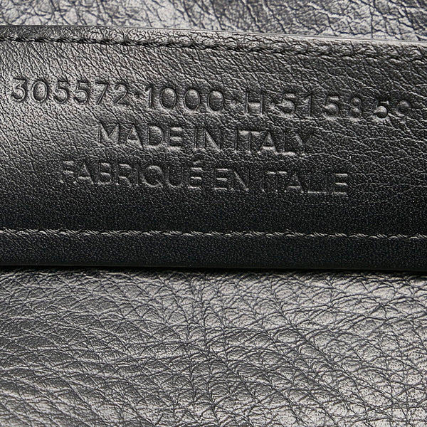 バレンシアガ ミニペーパー ハンドバッグ ショルダーバッグ 2WAY 305572 ブラック レザー レディース BALENCIAGA 【中古】