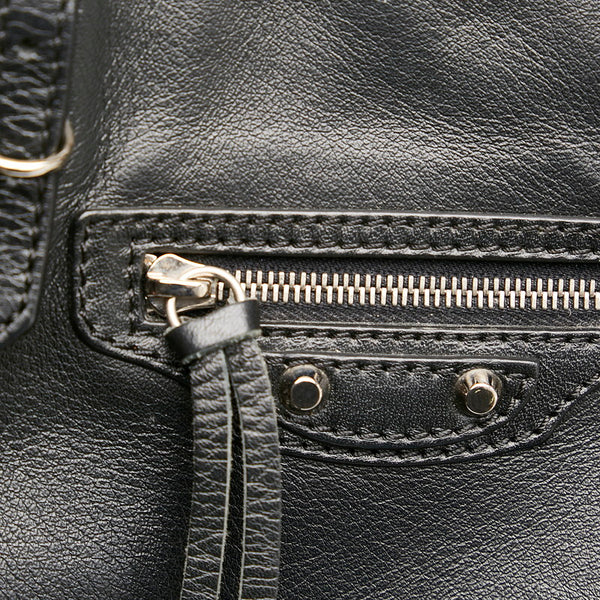 バレンシアガ ミニペーパー ハンドバッグ ショルダーバッグ 2WAY 305572 ブラック レザー レディース BALENCIAGA 【中古】