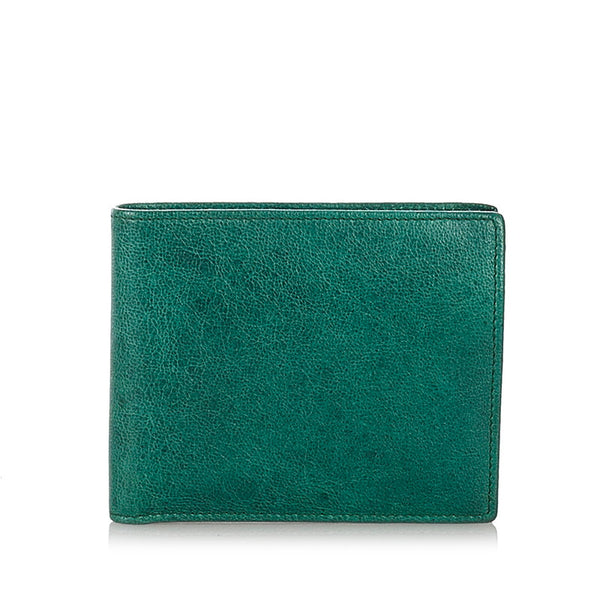 バレンシアガ 二つ折り財布 341269 グリーン レザー レディース BALENCIAGA 【中古】