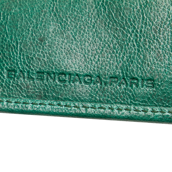 バレンシアガ 二つ折り財布 341269 グリーン レザー レディース BALENCIAGA 【中古】