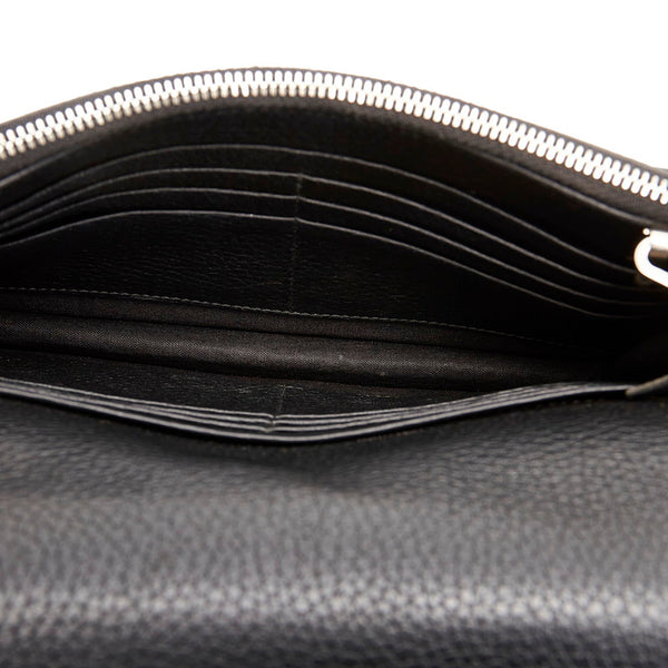 バレンシアガ 444168 ブラック カーフ 斜め掛け ウォレットチェーン レディース BALENCIAGA 【中古】