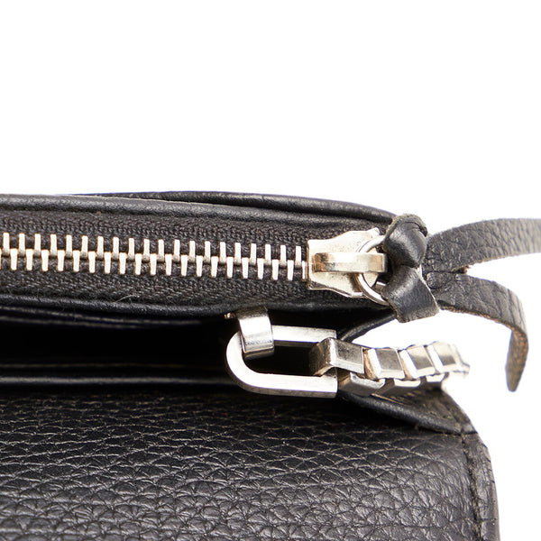 バレンシアガ 444168 ブラック カーフ 斜め掛け ウォレットチェーン レディース BALENCIAGA 【中古】