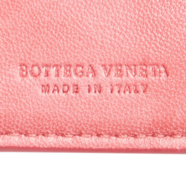 ボッテガヴェネタ イントレチャート 二つ折り財布 ピンク レザー レディース BOTTEGAVENETA 【中古】