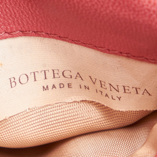ボッテガヴェネタ イントレチャート 二つ折り財布 ピンク レザー レディース BOTTEGAVENETA 【中古】