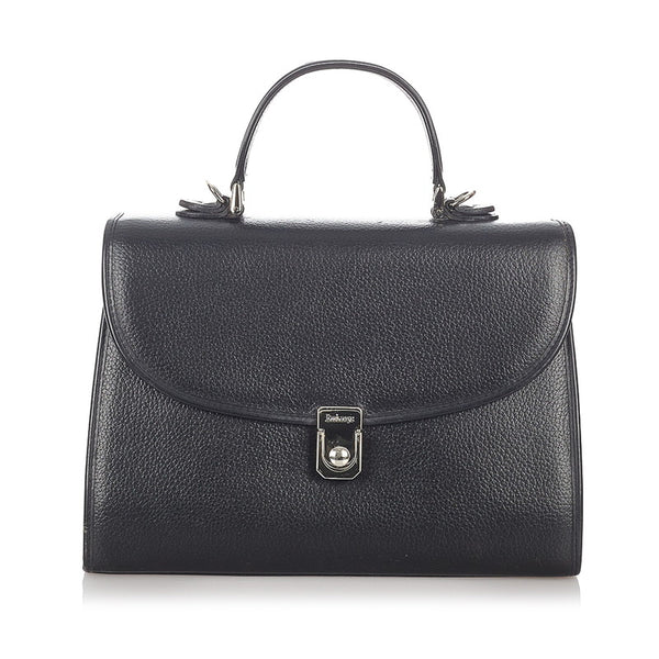 バーバリー ブラック レザー ハンドバッグ レディース BURBERRY 【中古】