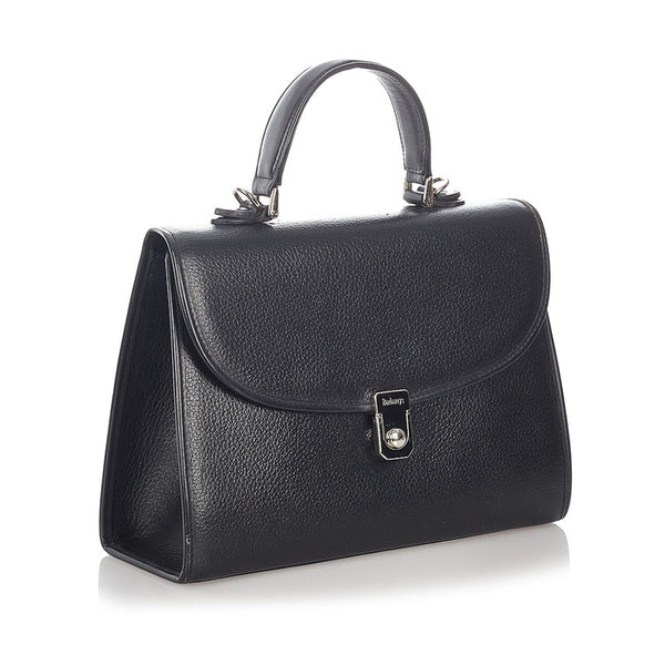 バーバリー ブラック レザー ハンドバッグ レディース BURBERRY 【中古】