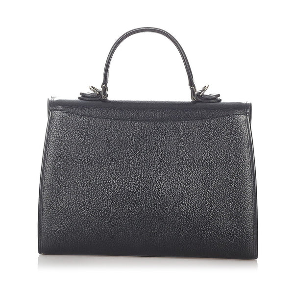 バーバリー ブラック レザー ハンドバッグ レディース BURBERRY 【中古】