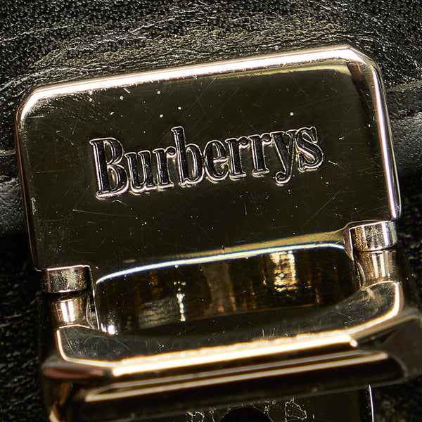バーバリー ブラック レザー ハンドバッグ レディース BURBERRY 【中古】
