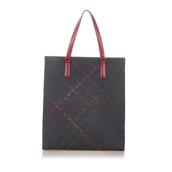 バーバリー ハンドバッグ ブラック ピンク ナイロン レザー レディース BURBERRY 【中古】