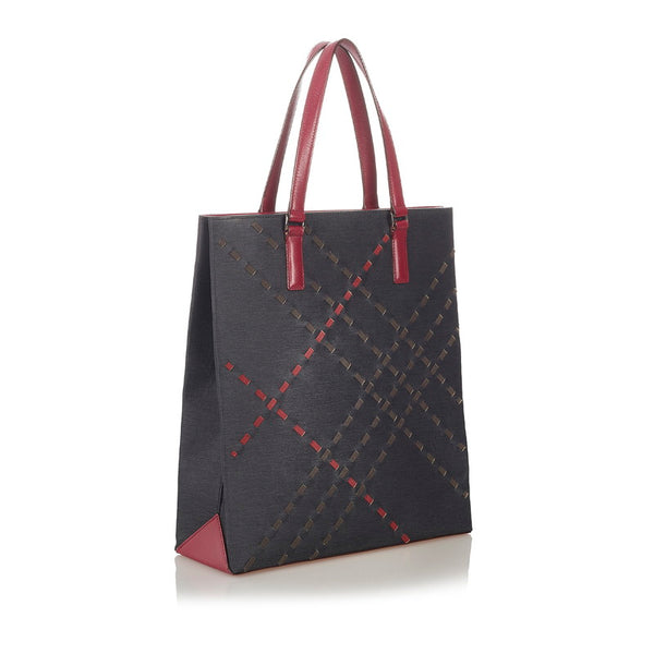 バーバリー ハンドバッグ ブラック ピンク ナイロン レザー レディース BURBERRY 【中古】
