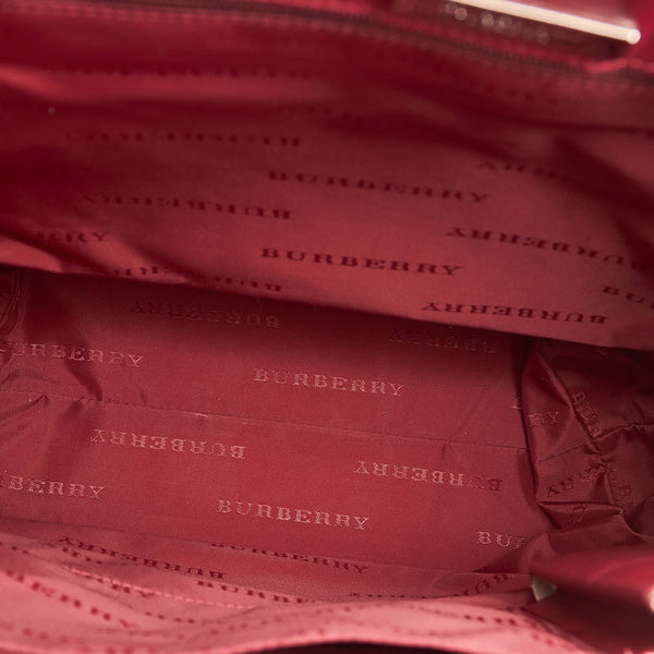 バーバリー ハンドバッグ ブラック ピンク ナイロン レザー レディース BURBERRY 【中古】