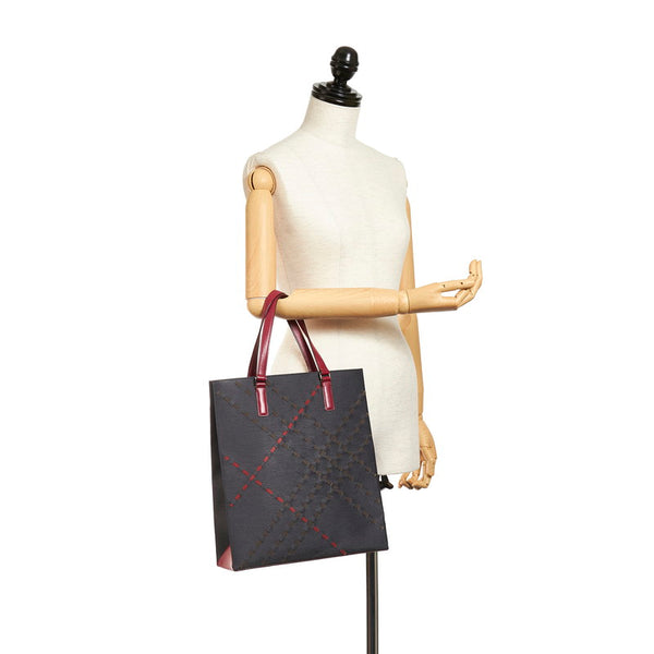 バーバリー ハンドバッグ ブラック ピンク ナイロン レザー レディース BURBERRY 【中古】