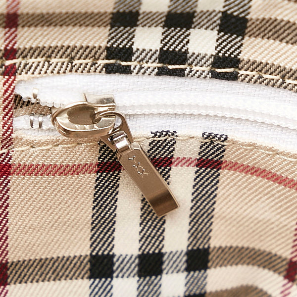 バーバリー ノバチェック ハンドバッグ ホワイト レザー レディース BURBERRY 【中古】