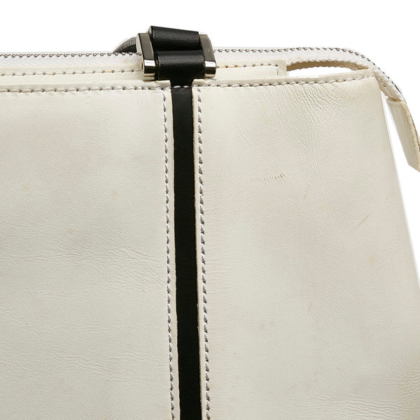 バーバリー ノバチェック ハンドバッグ ホワイト レザー レディース BURBERRY 【中古】
