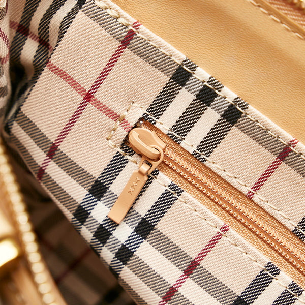 バーバリー ハンドバッグ ベージュ レザー レディース BURBERRY 【中古】