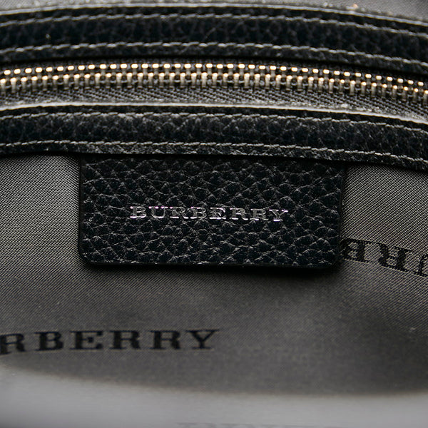 バーバリー ノバチェック ブラック キャンバス レザー ハンドバッグ レディース BURBERRY 【中古】
