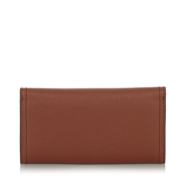 バーバリー 長財布 ブラウン レザー レディース BURBERRY 【中古】