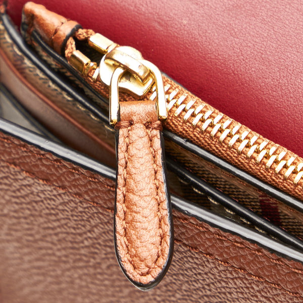バーバリー 長財布 ブラウン レザー レディース BURBERRY 【中古】