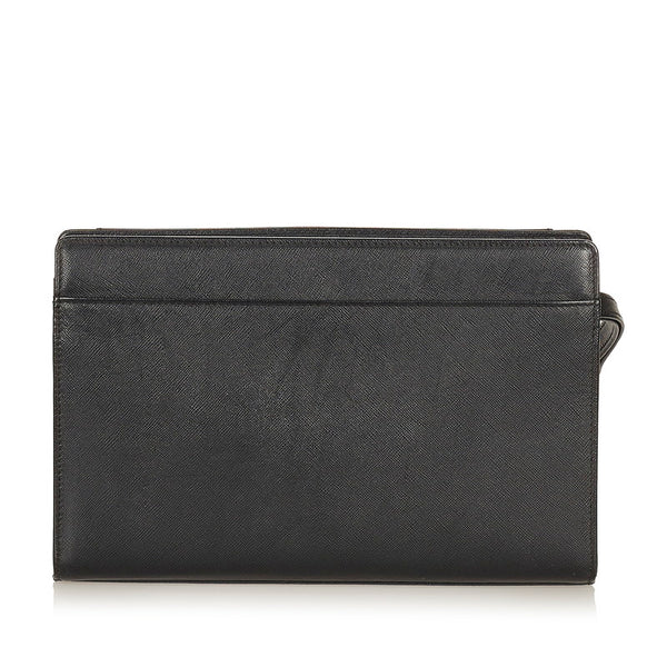バーバリー ブラック レザー セカンドバッグ メンズ BURBERRY 【中古】