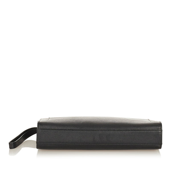 バーバリー ブラック レザー セカンドバッグ メンズ BURBERRY 【中古】